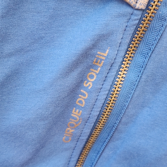 CIRQUE DU SOLEIL Women's Jacket Medium Blue Shawl Collar Gold Paisley Floral - Picture 4 of 13